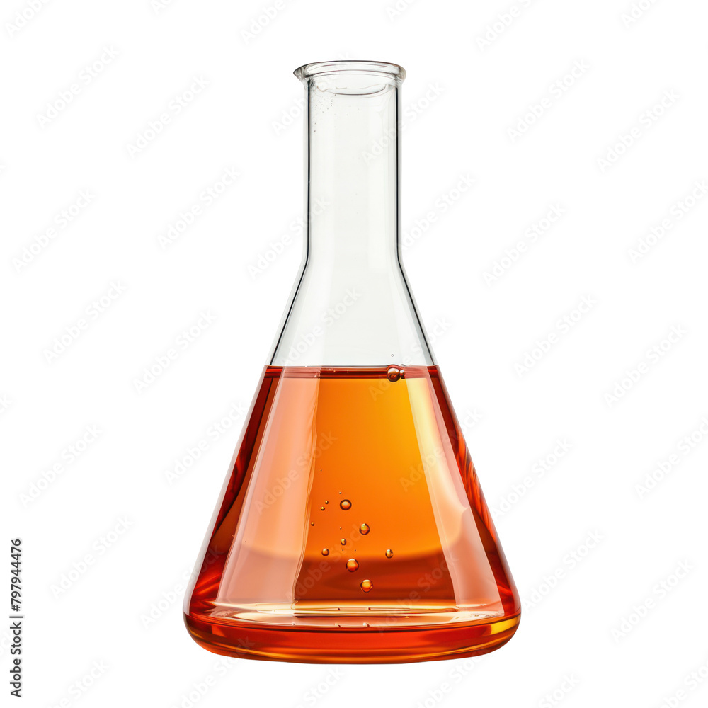 Conical flask with liquid isolate on transparent png.
Conical flask with liquid isolate on transparent png.