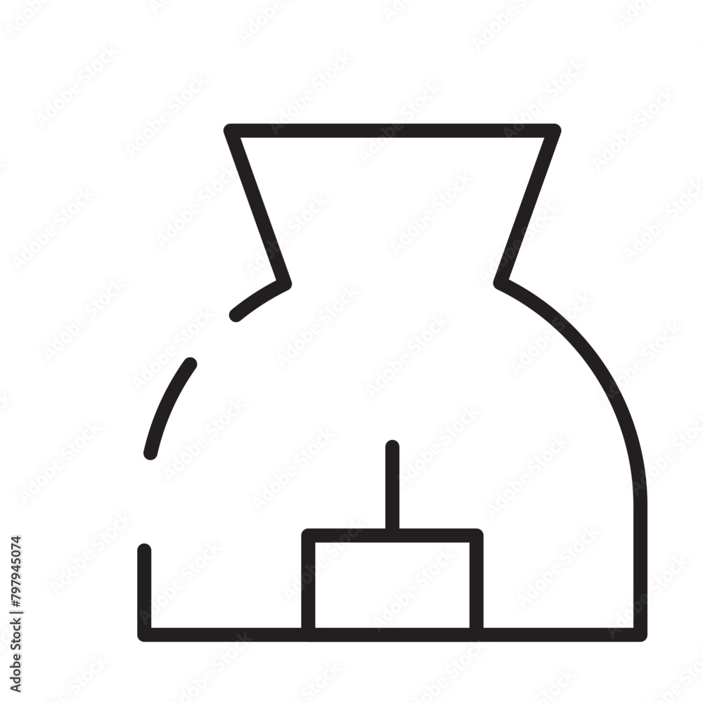 Flame Candle Oil Line Icon Flame Candle Oil Line Icon