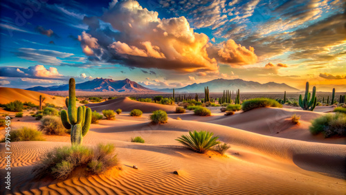 Mexican landscape with prairies photo