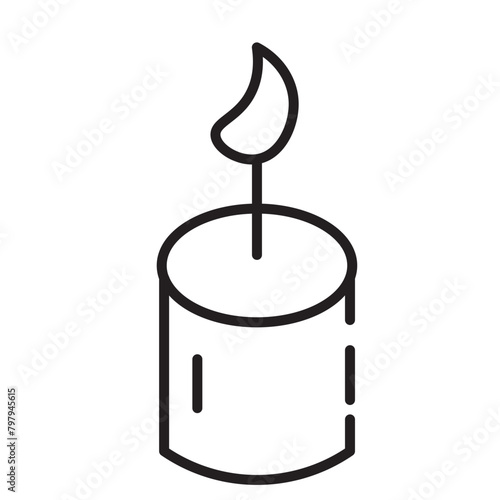 Candle Line Outline Line Icon
