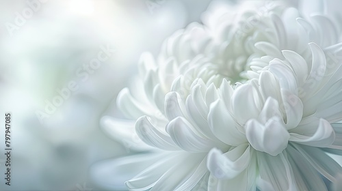 Delicate textures and a close up focus capture the essence of love and tenderness in a white chrysanthemum © 2rogan