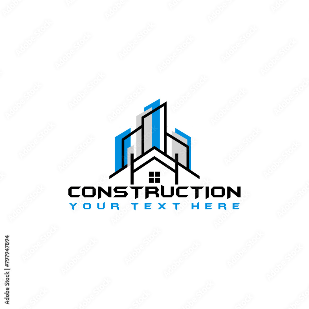 Construction real estate luxury property   unique eps new business and home logo for your company