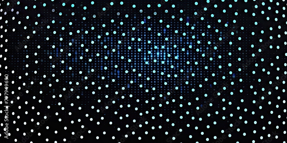 Blue neon-style abstract net of lines adorned with small dots, embodying technological elegance.