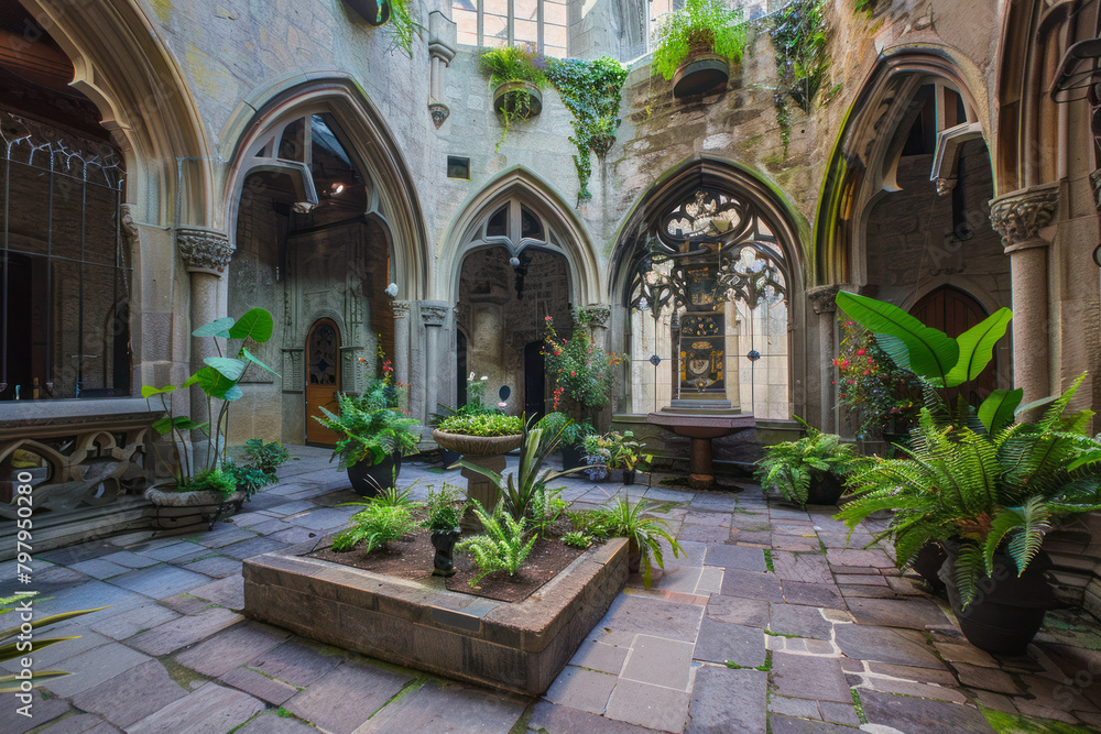 Cathedral's interior courtyard.
