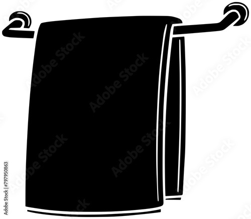 towel illustration bath silhouette bathroom logo clean icon rack outline home hygiene household object dry wall hanger holder hand shape shower cloth interior for vector graphic background