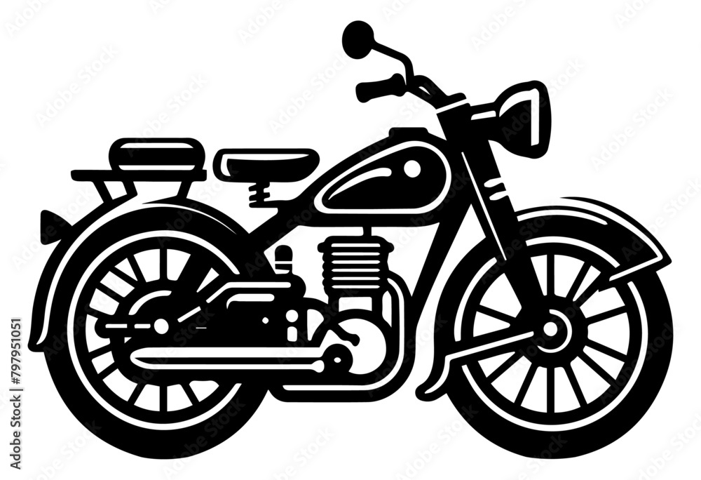 Obraz premium Motorcycle icon isolated on white.