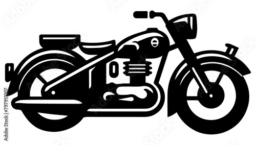 Motorcycle icon isolated on white.