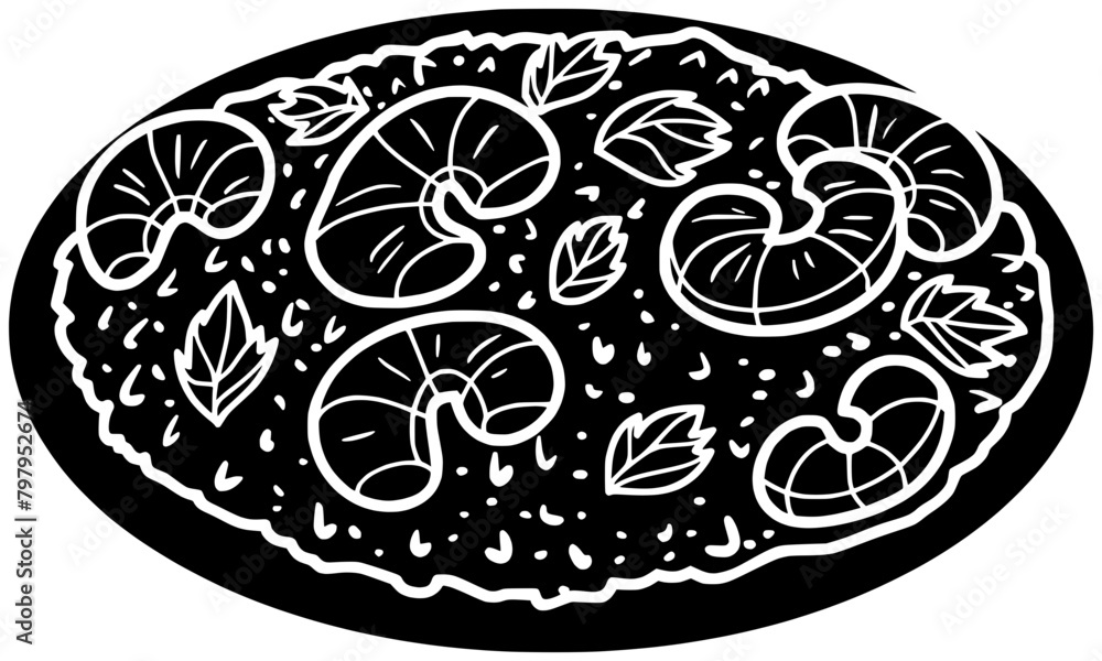 risotto illustration lunch silhouette dinner logo meal icon seafood