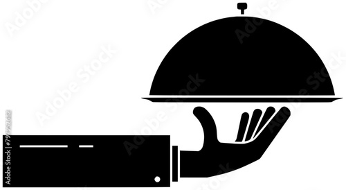 chef illustration caterers silhouette buffett logo catering icon restaurant outline buffet food meal tray self-service cafeteria canteen hand dish shape selfservice cookhouse refectory for vector photo