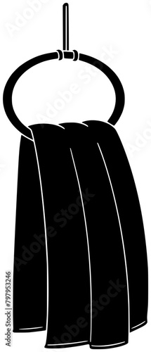 towel illustration bath silhouette bathroom logo clean icon rack outline home hygiene household object dry wall hanger holder hand shape shower cloth interior for vector graphic background