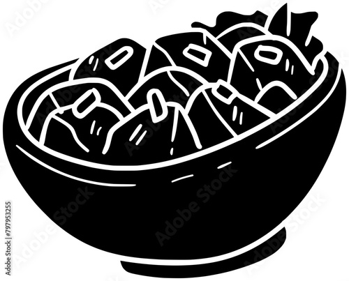 meat illustration beef silhouette dish logo bowl icon meal outline plate food dinner delicious cuisine healthy steak red traditional shape lunch cooking pepper for vector graphic background