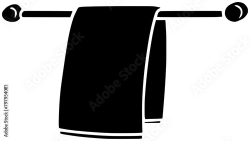 towel illustration bath silhouette bathroom logo clean icon rack outline home hygiene household object dry wall hanger holder hand shape shower cloth interior for vector graphic background