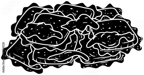 ravioli illustration pasta silhouette italian logo food icon spaghetti outline meal cheese cooking cuisine tomato italy plate tasty traditional shape restaurant lunch dish for vector graphic