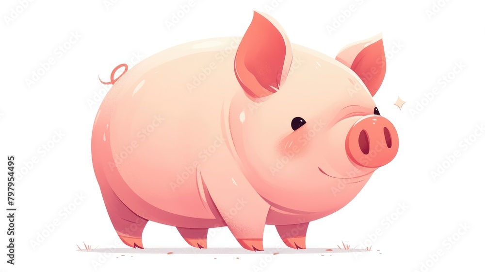 2d illustration of a pig icon perfect for boutique sales and shop icons 2d illustration of a pig icon perfect for boutique sales and shop icons