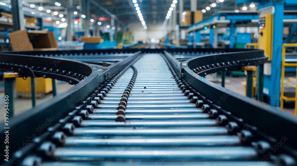 a conveyor belt in a factory a conveyor belt in a factory