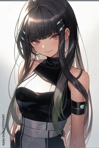Anime girl with black hair