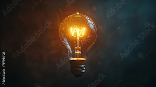Unique glowing bulb standing out in a dark sequence with motivational words.