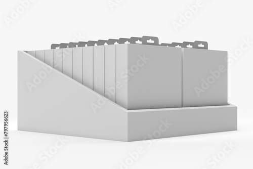 Product Display Tray With Packaging Mock Up, PDQ Display Mock UP, 3D Rendered.