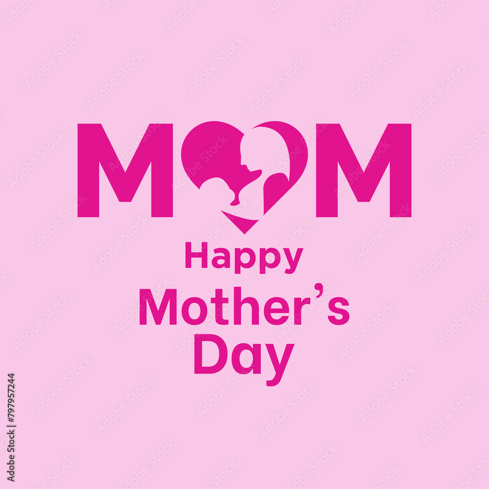 Mother's day love celebration vector illustration. Greeting holiday template for banner, card, background.