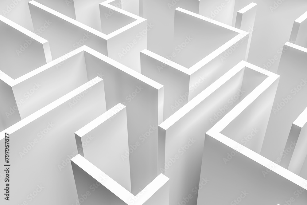 3D Puzzle In White Color, Abstract Background, 3D Render Illustration. 3D Puzzle In White Color, Abstract Background, 3D Render Illustration.