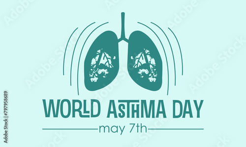 World Asthma Day health awareness vector illustration. Disease prevention vector template for banner, card, background.