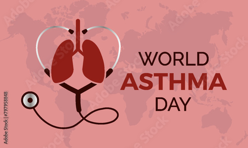 World Asthma Day health awareness vector illustration. Disease prevention vector template for banner, card, background.