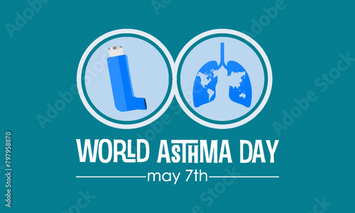 World Asthma Day health awareness vector illustration. Disease prevention vector template for banner, card, background.