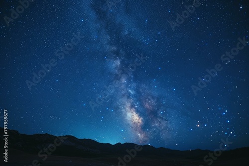 b'Amazing view of the night sky full of stars and a bright milky way'