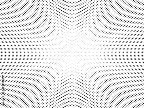 Halftone gradient sun rays pattern. abstract halftone vector dots background. monochrome dots pattern. pop art, comic small dots. star rays halftone poster. shine, explosion. sunrise rays background.