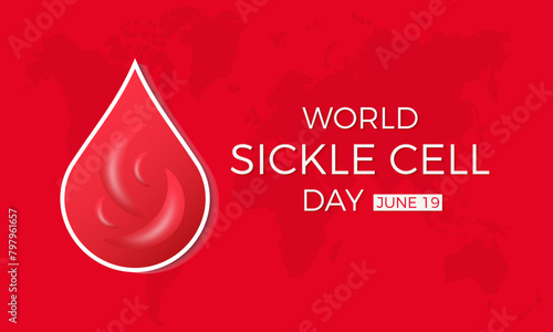 World Sickle Cell Day health awareness vector illustration. Disease prevention vector template for banner, card, background.