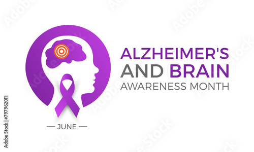 Alzheimer's and Brain awareness month health awareness vector illustration. Disease prevention vector template for banner, card, background.