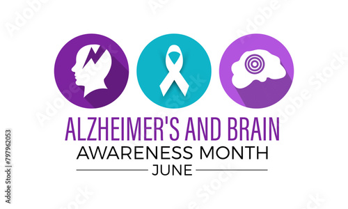 Alzheimer's and Brain awareness month health awareness vector illustration. Disease prevention vector template for banner, card, background.