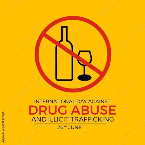 international day against drug abuse good life awareness vector illustration. Dangerous addiction prevention vector template for banner, card, background.