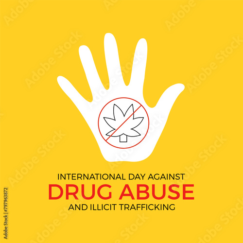 international day against drug abuse good life awareness vector illustration. Dangerous addiction prevention vector template for banner, card, background.