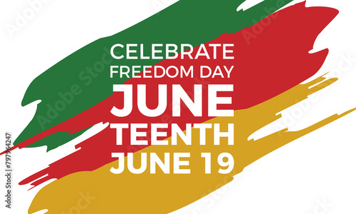 Juneteenth celebration vector illustration. African festival vector template for banner, card, background.