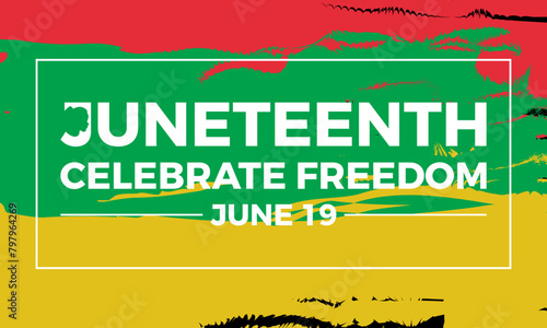 Juneteenth celebration vector illustration. African festival vector template for banner, card, background.