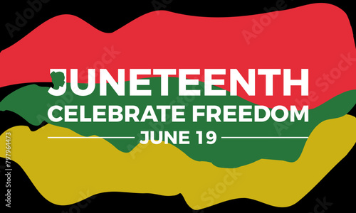 Juneteenth celebration vector illustration. African festival vector template for banner, card, background.