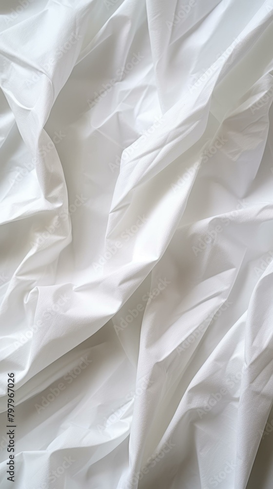b'White fabric with pleats' b'White fabric with pleats'