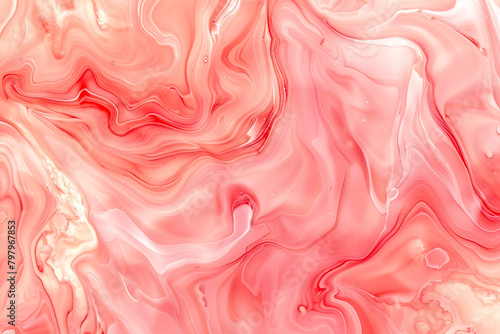 Pale coral alcohol ink swirls with a smooth marble effect, in full ultra HD photo