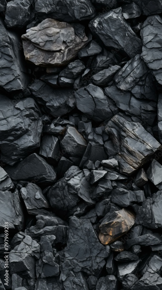 b'Black rough stones texture background' b'Black rough stones texture background'
