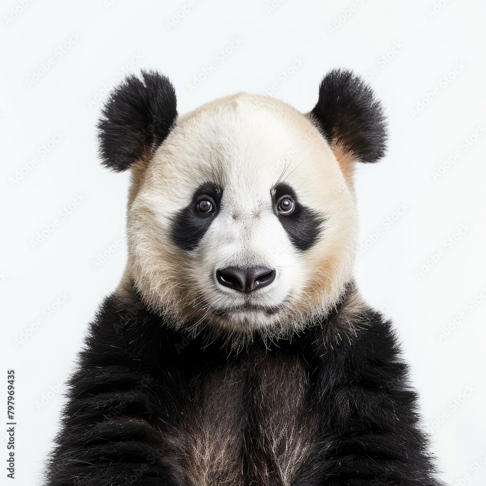 b'Close-up of a giant panda bear' b'Close-up of a giant panda bear'