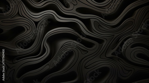 b'Black and gray 3D rendering of a wavy surface'