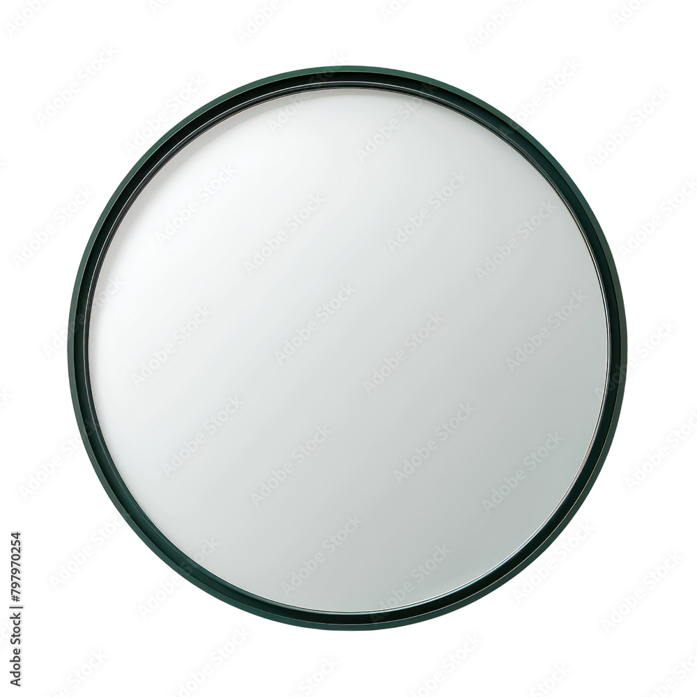 Realistic mirror with dark green frame isolate on transparent png. Realistic mirror with dark green frame isolate on transparent png.