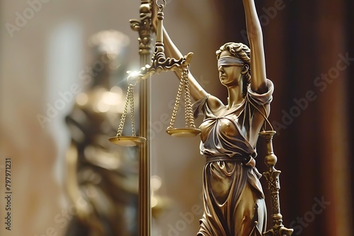 Law and justice concept arbitrate attorney auction authority background balance . photo