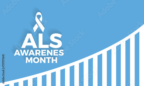 ALS (Amyotrophic lateral sclerosis) awareness month health awareness vector illustration. Disease prevention vector template for banner, card, background. photo