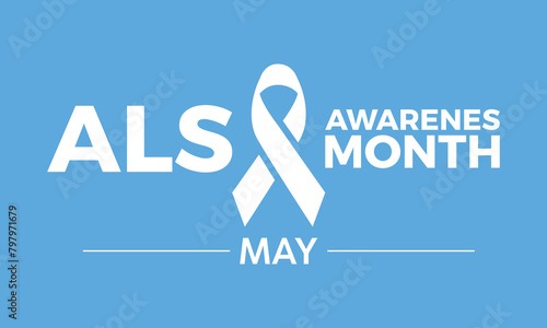 ALS (Amyotrophic lateral sclerosis) awareness month health awareness vector illustration. Disease prevention vector template for banner, card, background. photo