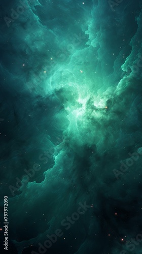 b'Green nebula with bright center'
