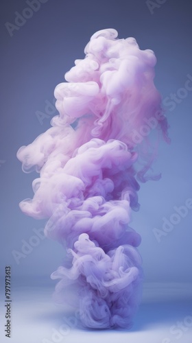 b'Purple Smoke Isolated on Blue Background' photo