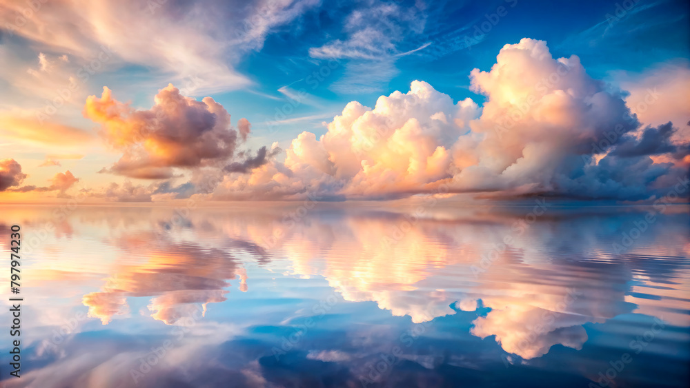 Beautiful water landscape with clouds Beautiful water landscape with clouds
