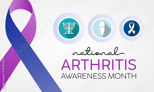 National Arthritis Awareness Month health awareness vector illustration. Disease prevention vector template for banner, card, background.